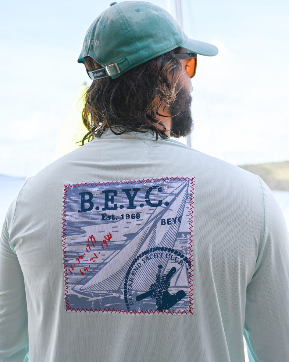 Men's Long Sleeve Sailboat Stamp Patch Dritek-Apparel & Accessories-Bitter End Provisions