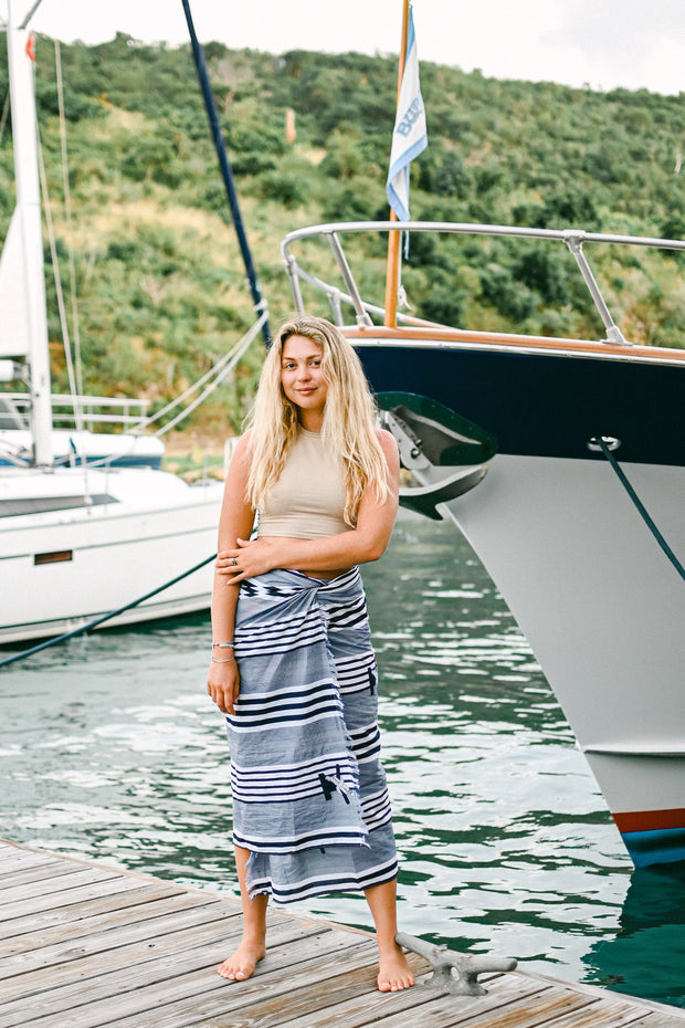 Women's Stripe Sarong-Womens Tops-Bitter End Provisions