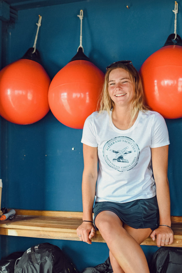 Women's Bitter End Classic Tee | White-Tops-Bitter End Provisions