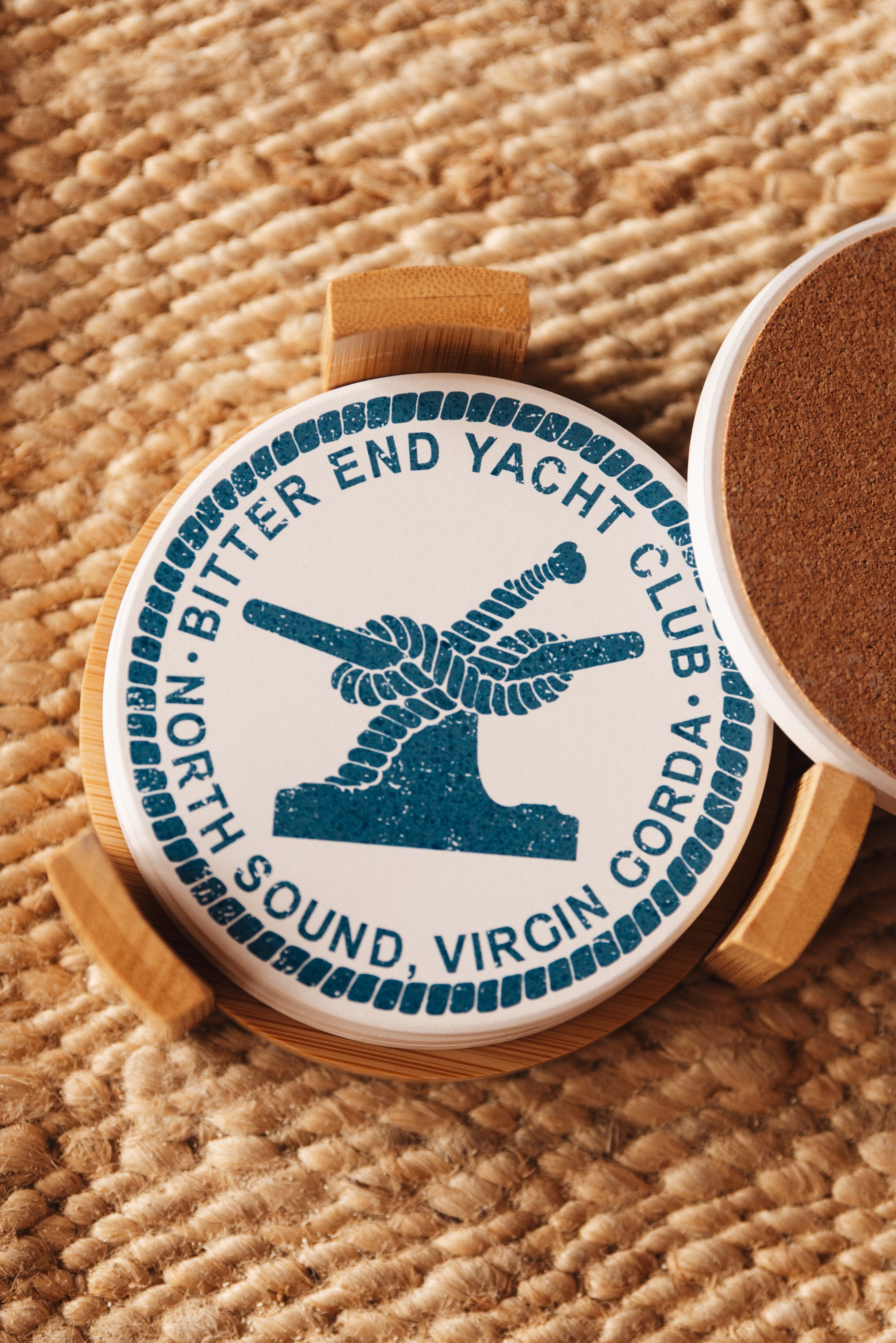 Bitter End Ceramic Coaster Set with Bamboo Stand-Bitter End Provisions