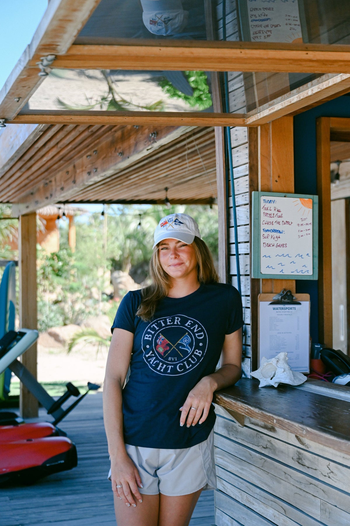Women's Bitter End BVI Cross Flags Tee | Navy-Tops-Bitter End Provisions