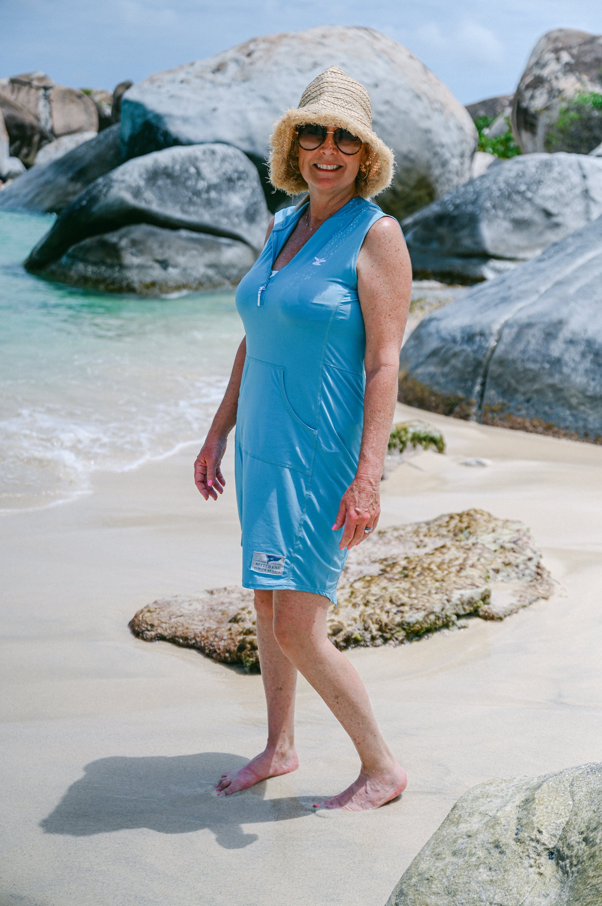 Women's Map Patch Dritek Sleeveless Dress-Tops-Bitter End Provisions