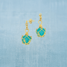 AGA Correa Fish Float Sphere Dangle Earrings 18K-Accessories-Bitter End Provisions