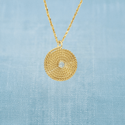 AGA Correa 18K Solid Gold Flemish Coil with Diamond Pendant-Accessories-Bitter End Provisions
