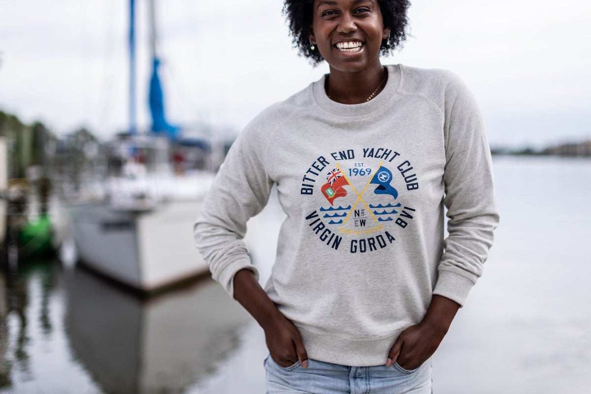 Women's Cross Flag Sweatshirt-Tops-Bitter End Provisions