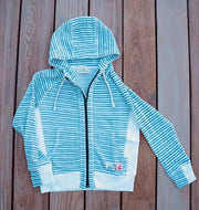 Kid's French Terry Indigo Striped Hoodie-Tops-Bitter End Provisions