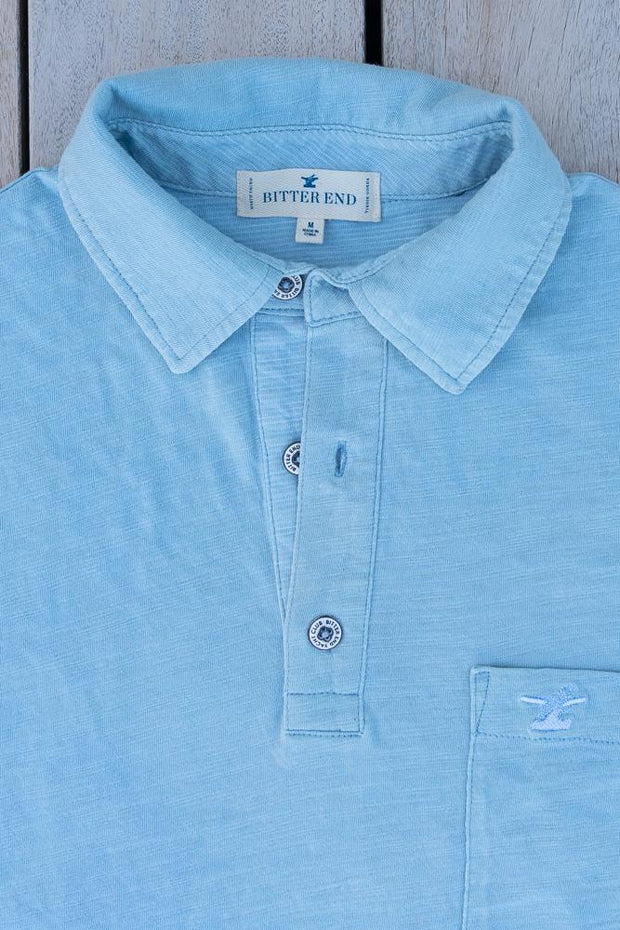 Men's Prince of Wales Polo | Sky-Tops-Bitter End Provisions