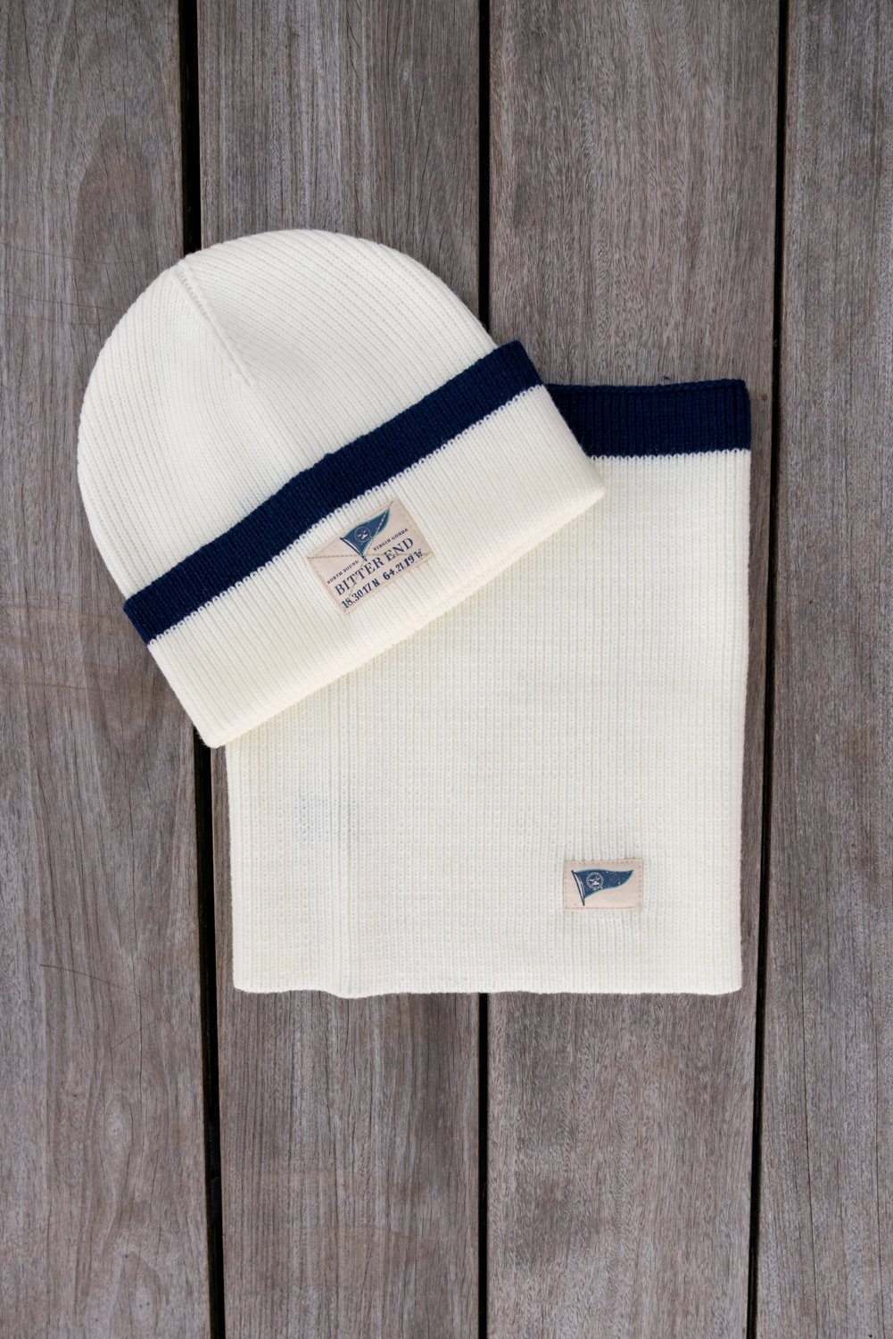 Ivory Knit Burgee Beanie (Unisex)-Accessories-Bitter End Provisions