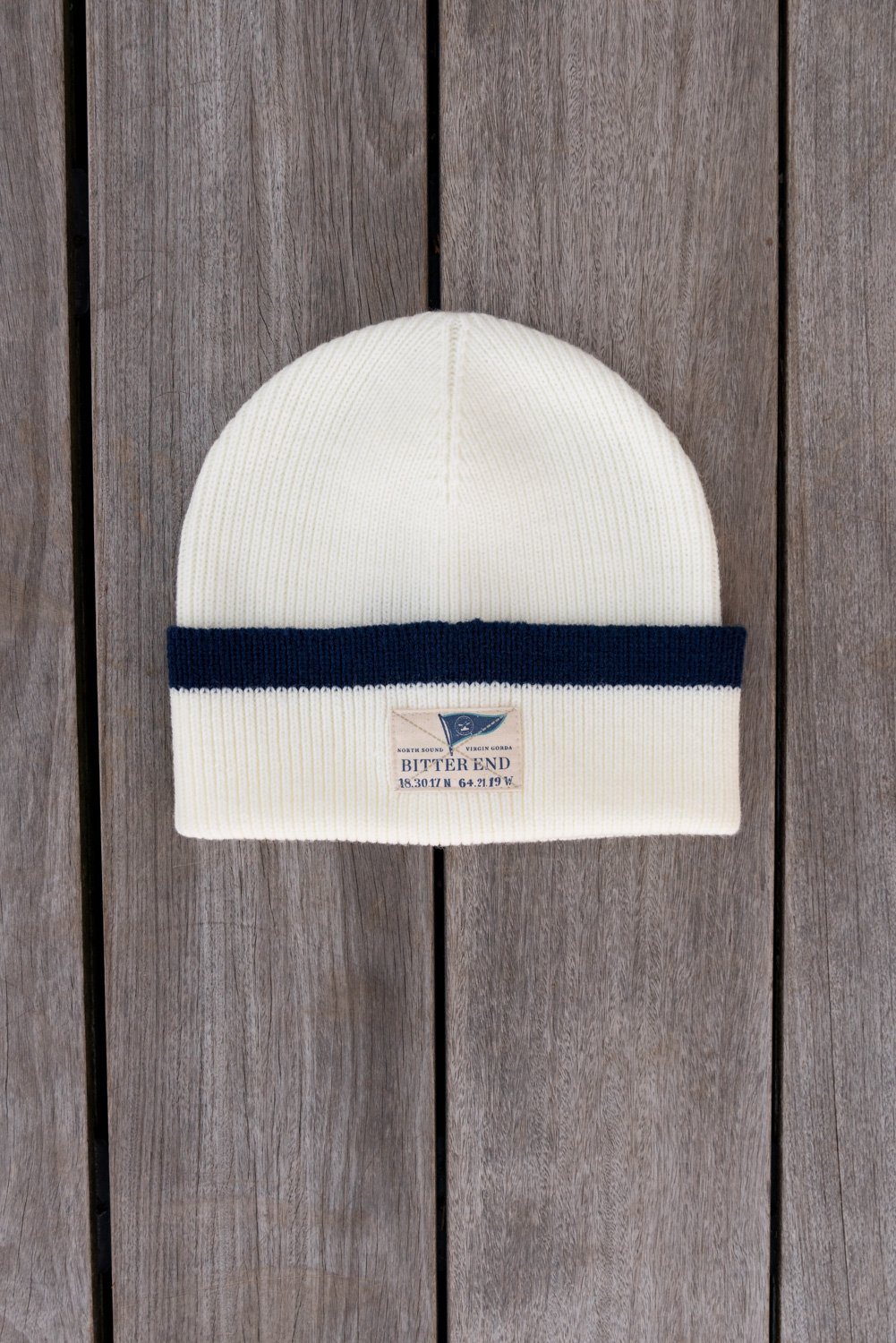Ivory Knit Burgee Beanie (Unisex)-Accessories-Bitter End Provisions