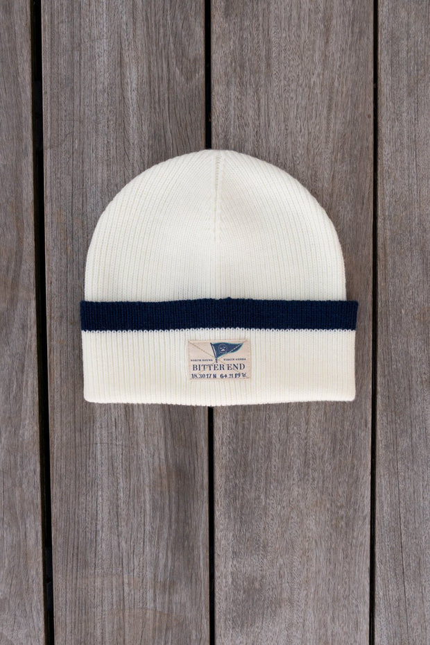 Ivory Knit Burgee Beanie (Unisex)-Accessories-Bitter End Provisions
