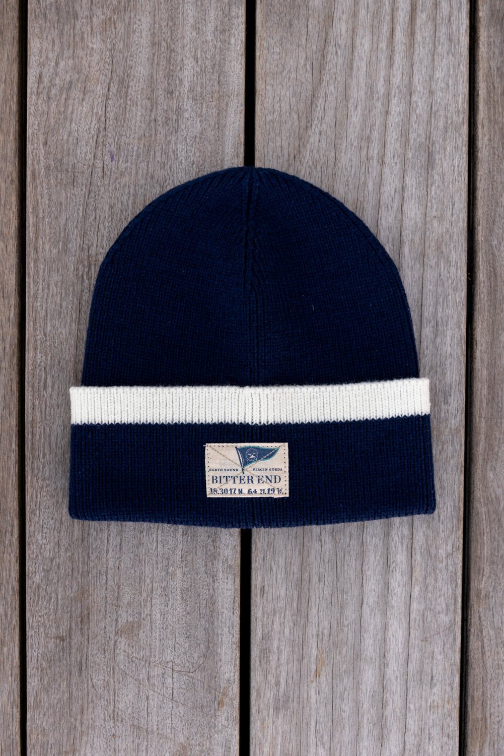 Navy Knit Burgee Beanie (Unisex)-Accessories-Bitter End Provisions