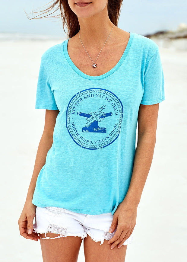 Women's Bitter End Classic Tee | Teal-Tops-Bitter End Provisions